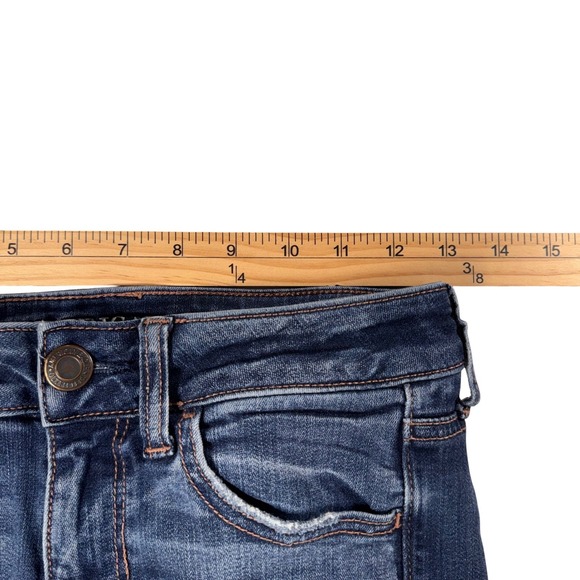American Eagle Outfitters Womens Jegging Skinny Jeans Blue Distressed Size 2 - Picture 7 of 9